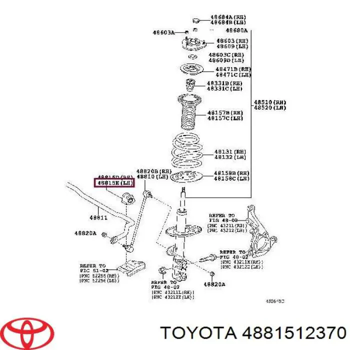Bucha esquerda de estabilizador dianteiro Toyota 4881512370 preço, a partir de 3,66 USD