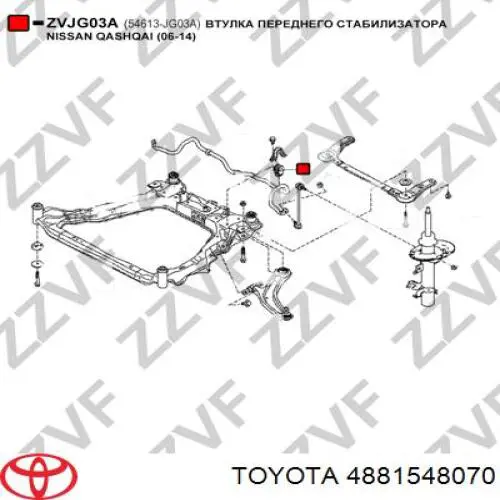 Bucha de estabilizador dianteiro Toyota 4881548070 preço, a partir de 5,59 USD