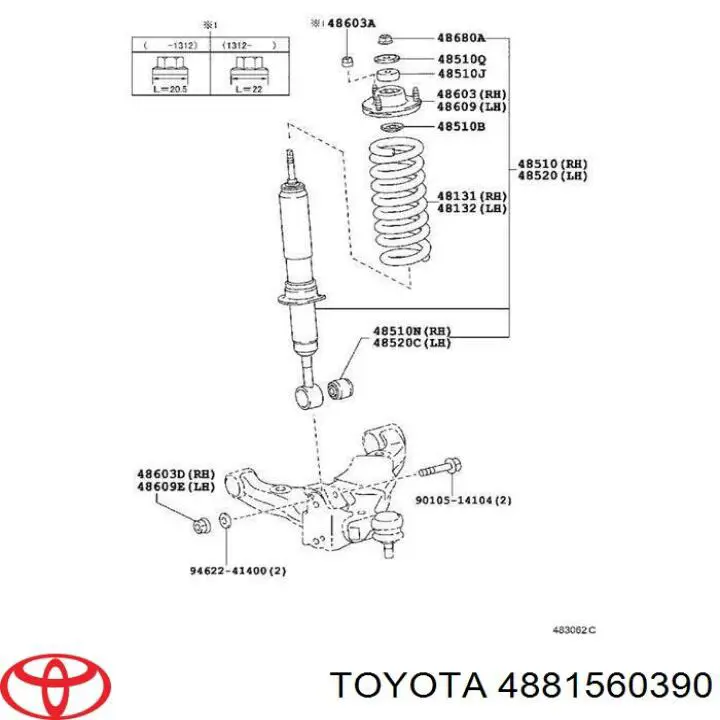 4881560390 Toyota Bucha de estabilizador dianteiro