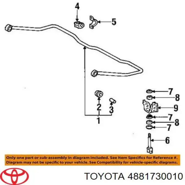 Bucha de suporte de estabilizador traseiro Toyota 4881730010 preço, a partir de 2,81 USD