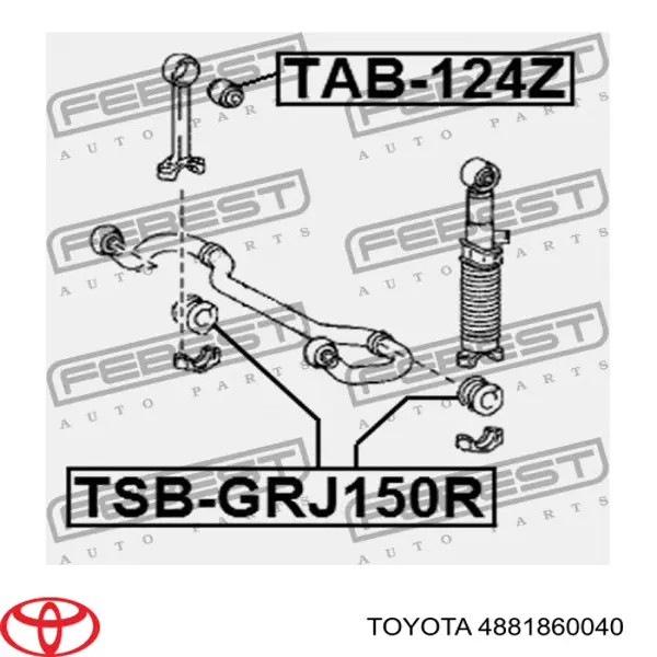 Bucha de estabilizador traseiro Toyota 4881860040 preço, a partir de 5,76 USD