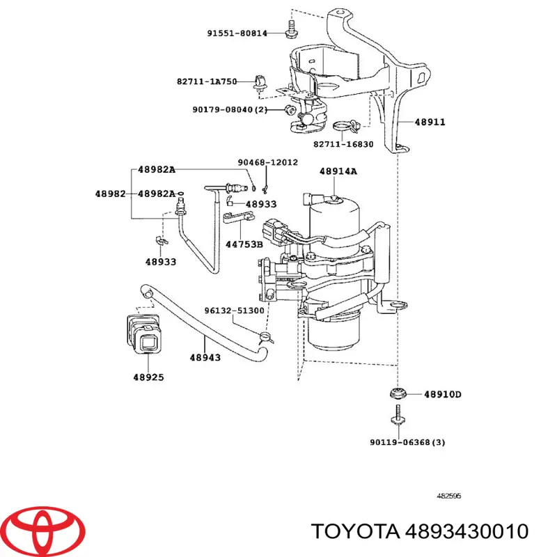 Compre 4893430010 Toyota Tubo do sistema pneumático de amortecedores