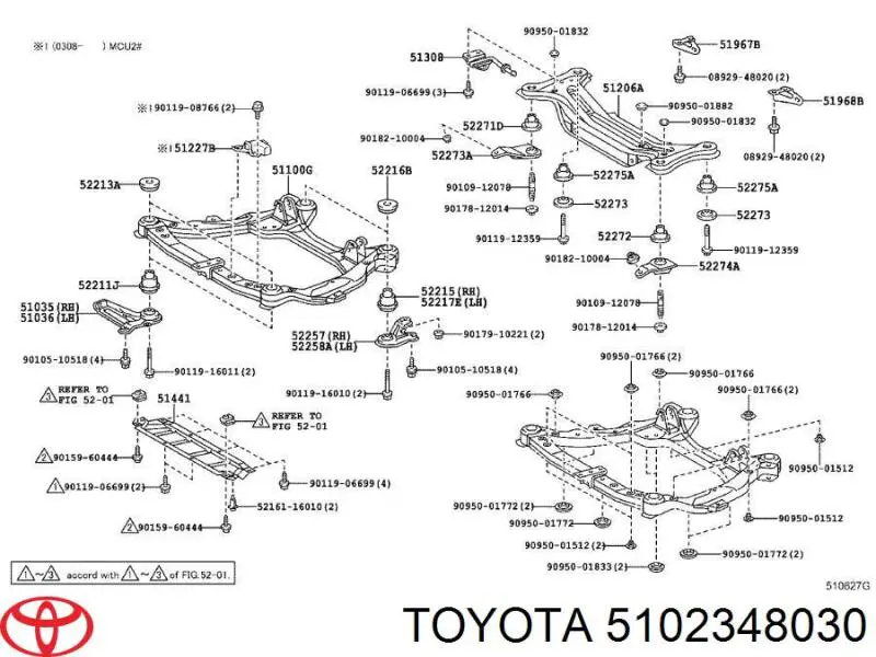 Consola de viga dianteira Toyota 5102348030 preço, a partir de 164,72 USD