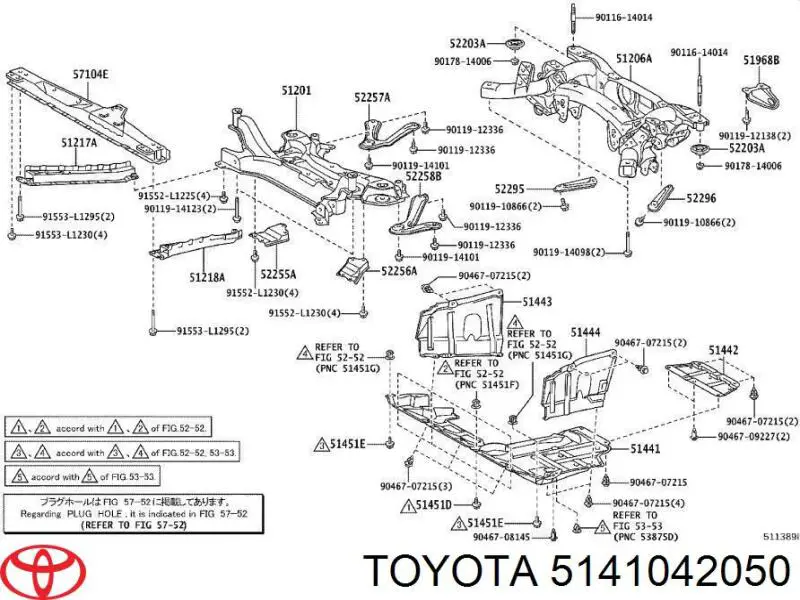 Compre 5141042050 Toyota Proteção de motor, de panela (da seção de motor)