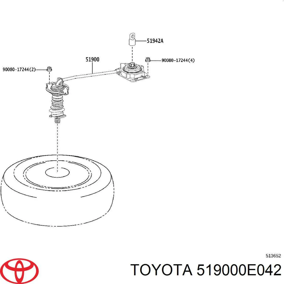 519000E042 Toyota Consola da roda de recambio
