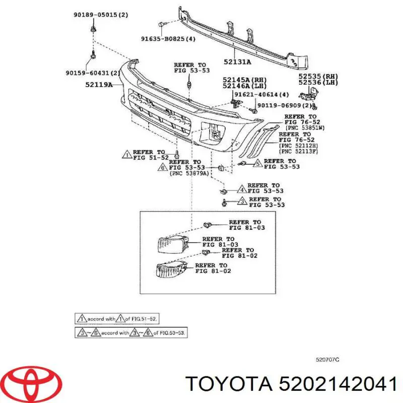 Reforçador do pára-choque dianteiro Toyota 5202142041 preço, a partir de 74,63 USD