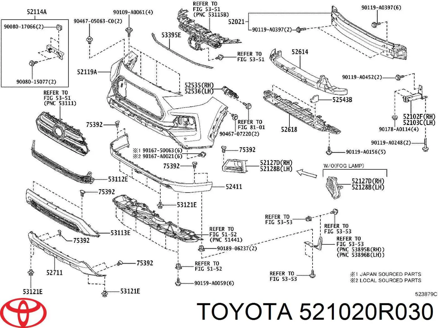 Consola de reforçador do pára-choque dianteiro Toyota 521020R030 preço, a partir de 192,66 USD
