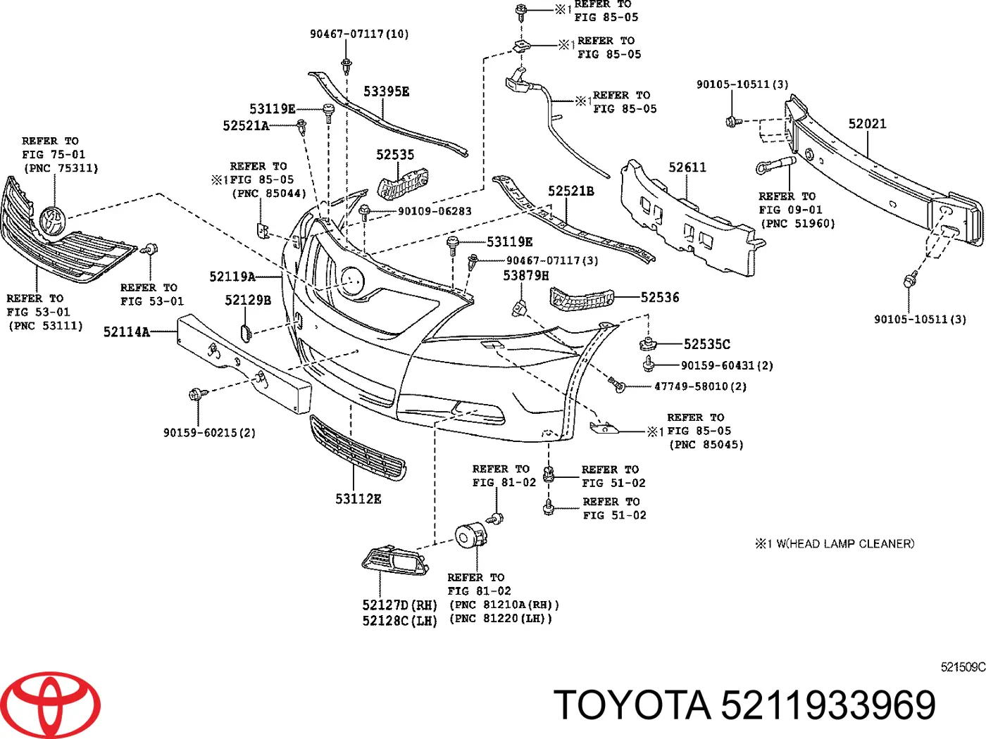5211933969 Toyota Pára-choque dianteiro