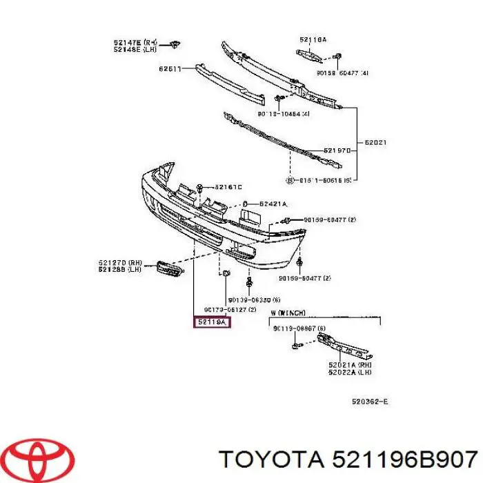 Pára-choque dianteiro Toyota 5211960911 preço, a partir de 913,40 USD