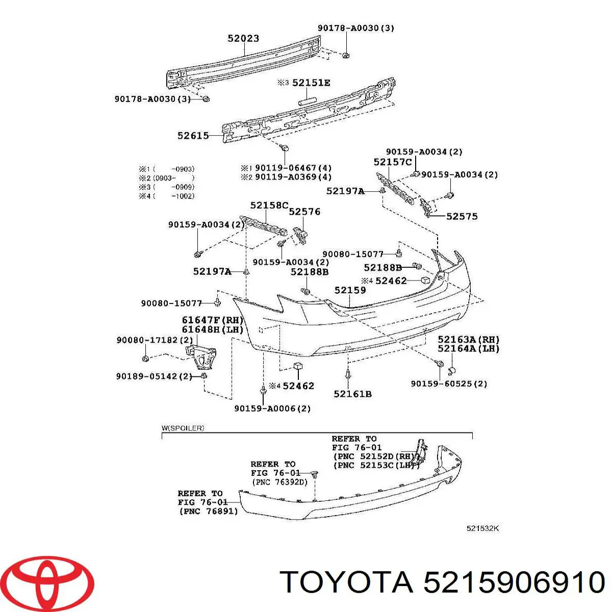 5215906931 Toyota Pára-choque traseiro