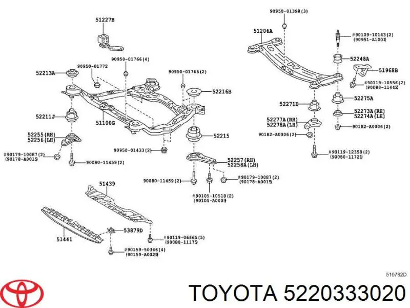  Toyota 5220333020 preço, a partir de 88,09 USD