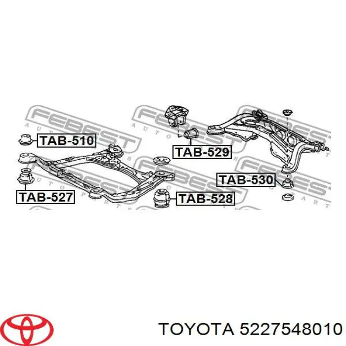 Compre 5227548010 Toyota Bloco silencioso de viga traseira (de plataforma veicular)