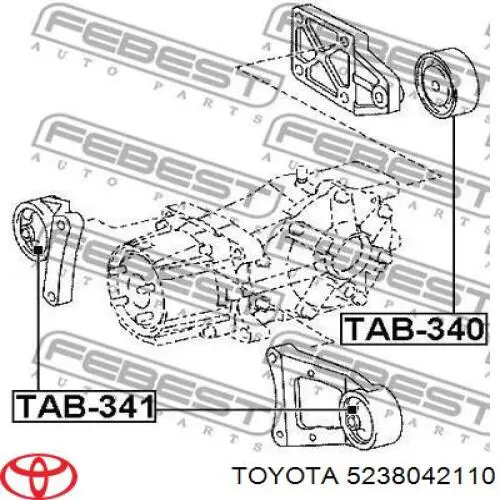 5238042110 Toyota Consola (travessa) direita de redutor traseiro