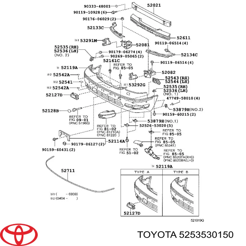 Consola do pára-choque dianteiro direito Toyota 5253530150 preço, a partir de 2,83 USD