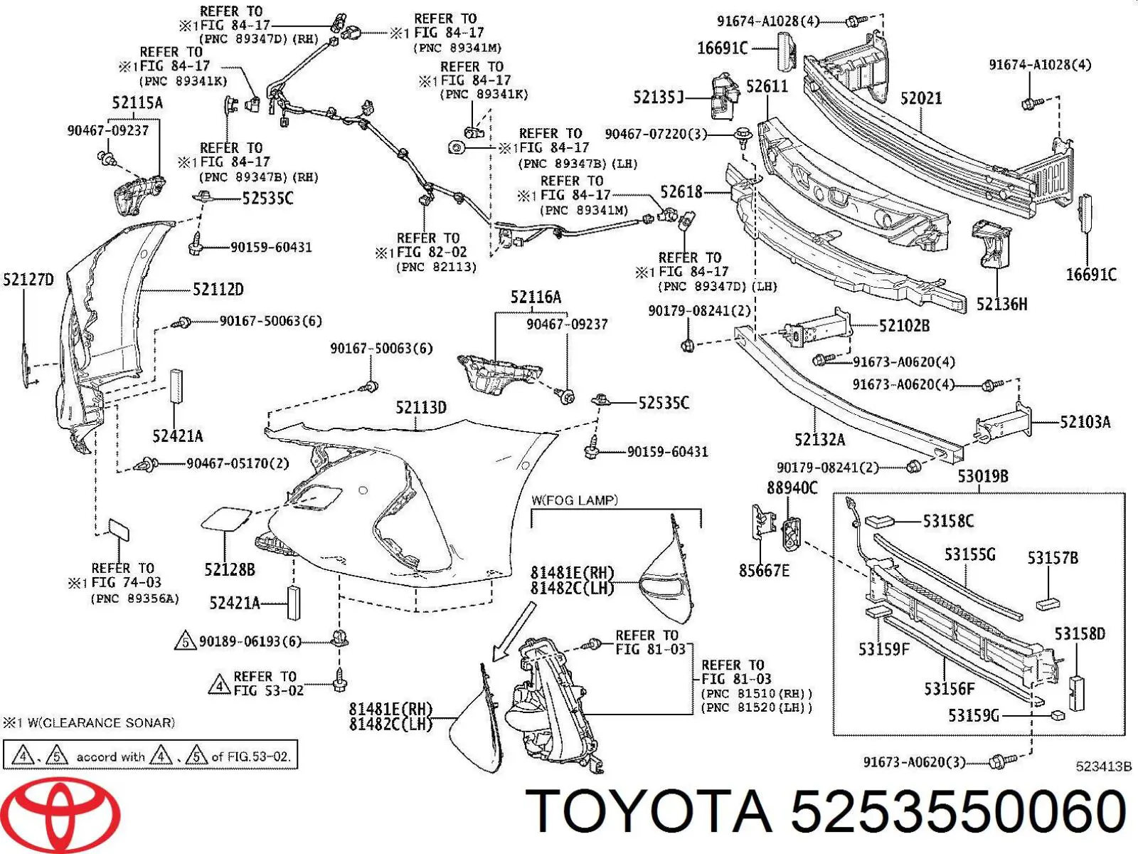 Cápsula (prendedor) de fixação do pára-choque dianteiro Toyota 5253550060 preço, a partir de 3,43 USD