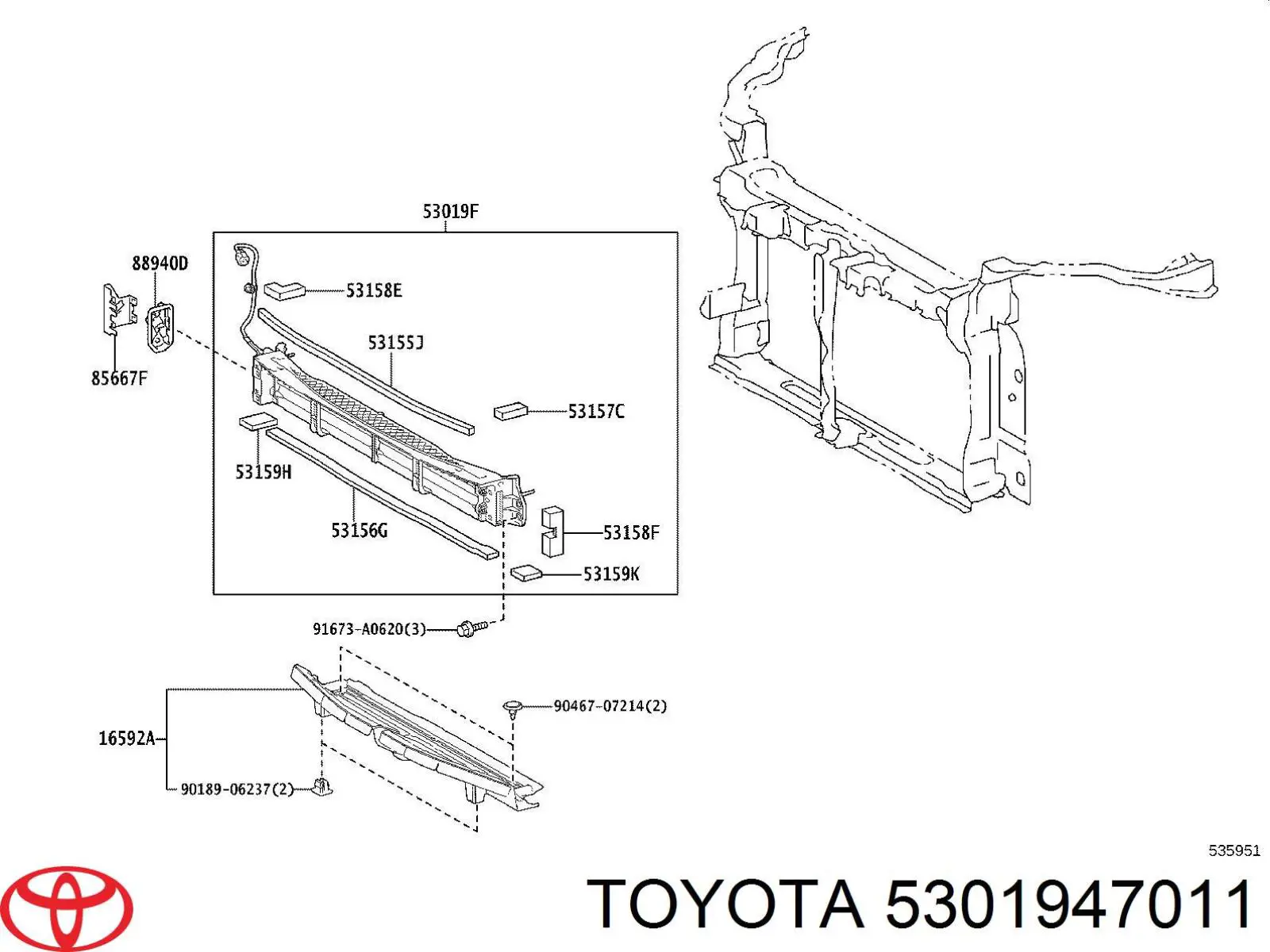 Perciana do radiador de esfriamento Toyota 5301947011 preço, a partir de 221,88 USD