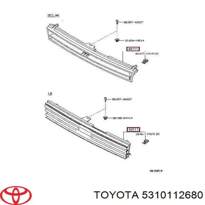 5310112680 Toyota Grelha do radiador