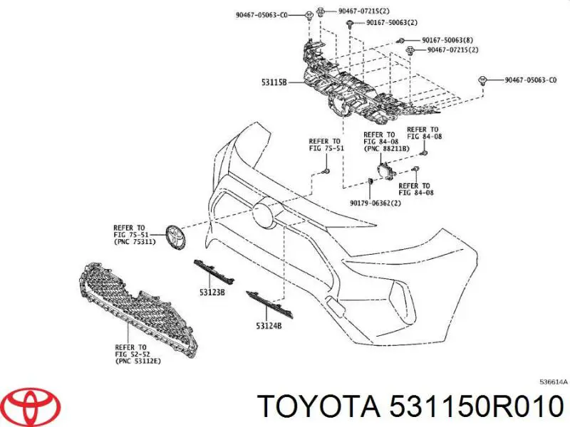Consola de grelha do radiador Toyota 531150R010 preço, a partir de 146,05 USD