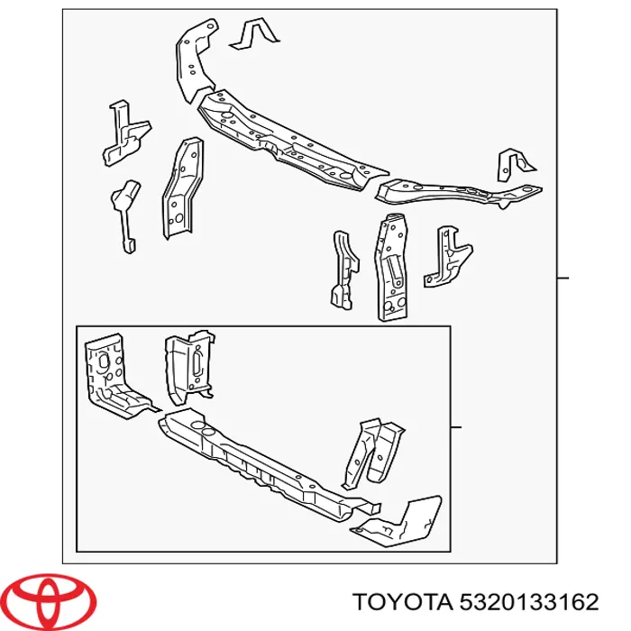 Suporte do radiador montado (painel de montagem de fixação das luzes) Toyota 5320133160 preço, a partir de 443,13 USD