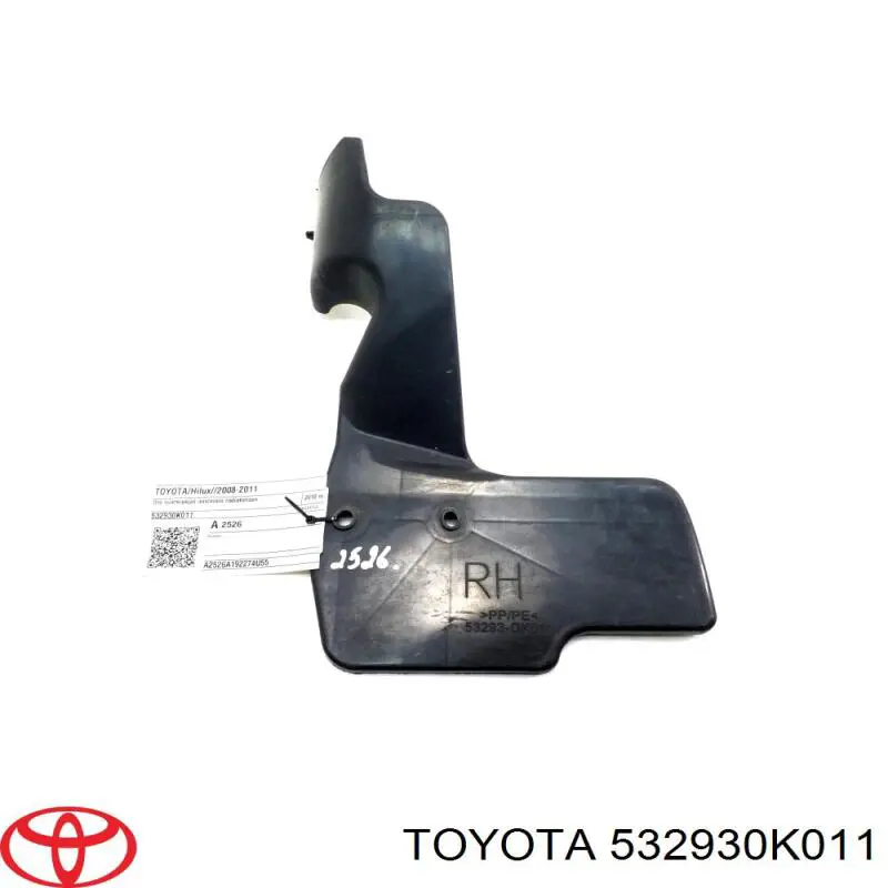 Conduto de ar (defletor) direito do radiador Toyota 532930K011 preço, a partir de 83,04 USD