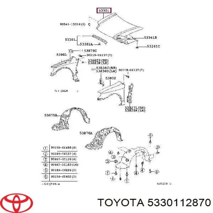 5330112870 Toyota Capota
