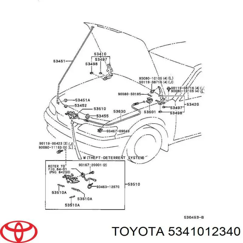 Gozno da capota direito para Toyota Corolla  E11