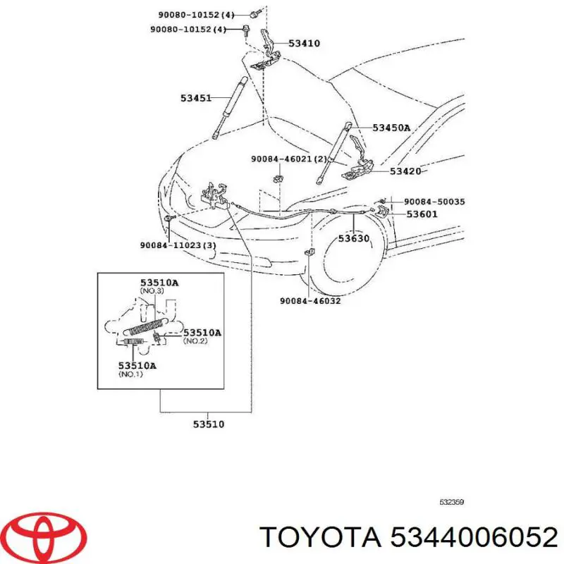 Amortecedor da capota direito ST60263 Sato Tech