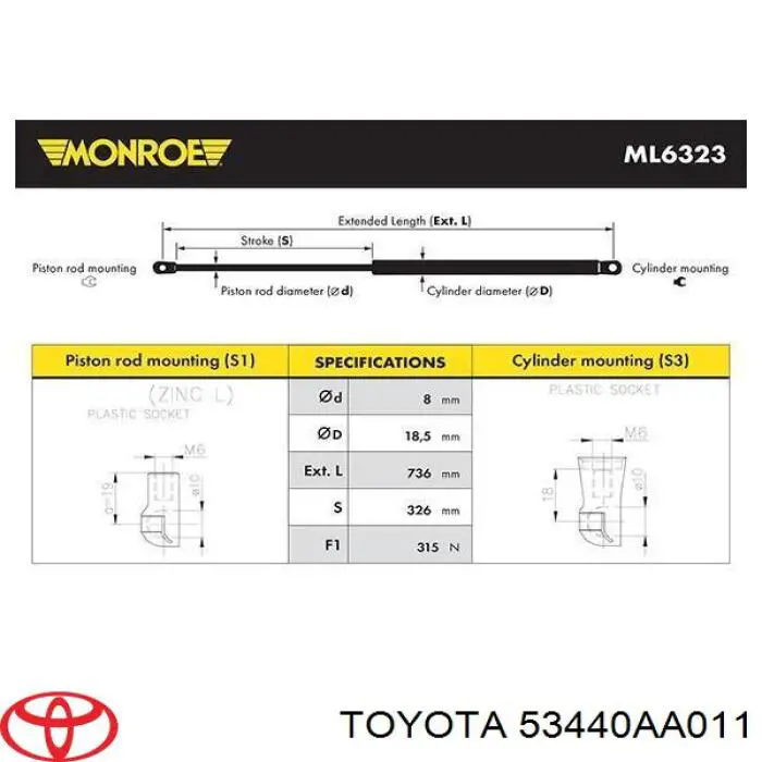 Amortecedor da capota Sato Tech ST60315 preço, a partir de 15,20 USD