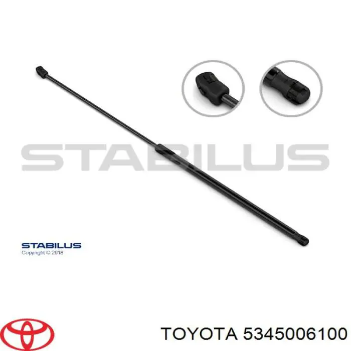 Amortecedor da capota esquerdo Toyota 5345006100 preço, a partir de 17,00 USD