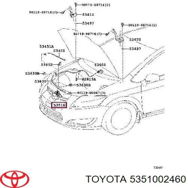 5351002461 Toyota Fecho da capota
