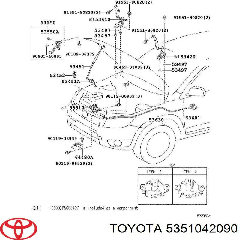 Fecho da capota Toyota RAV4 III A3