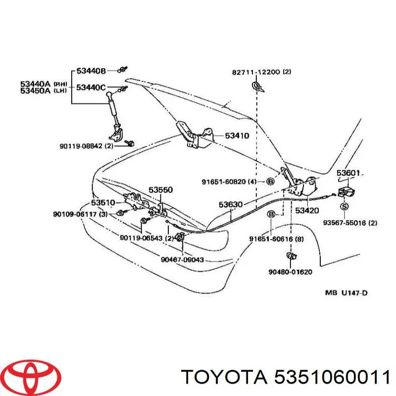Fecho da capota para Toyota Land Cruiser 80 J8