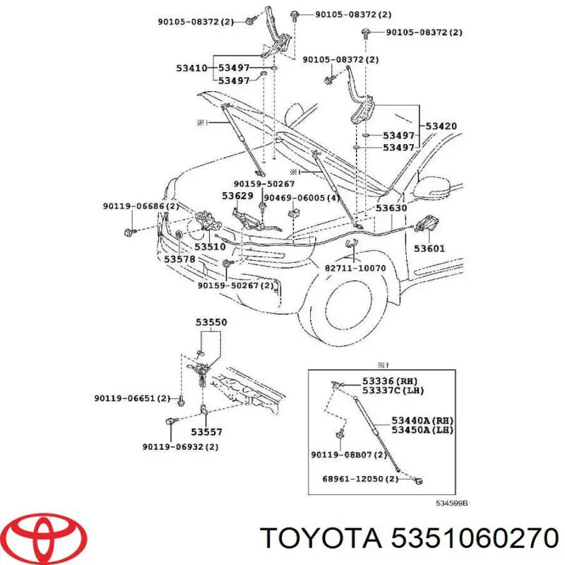 Fecho da capota para Toyota Land Cruiser  J200