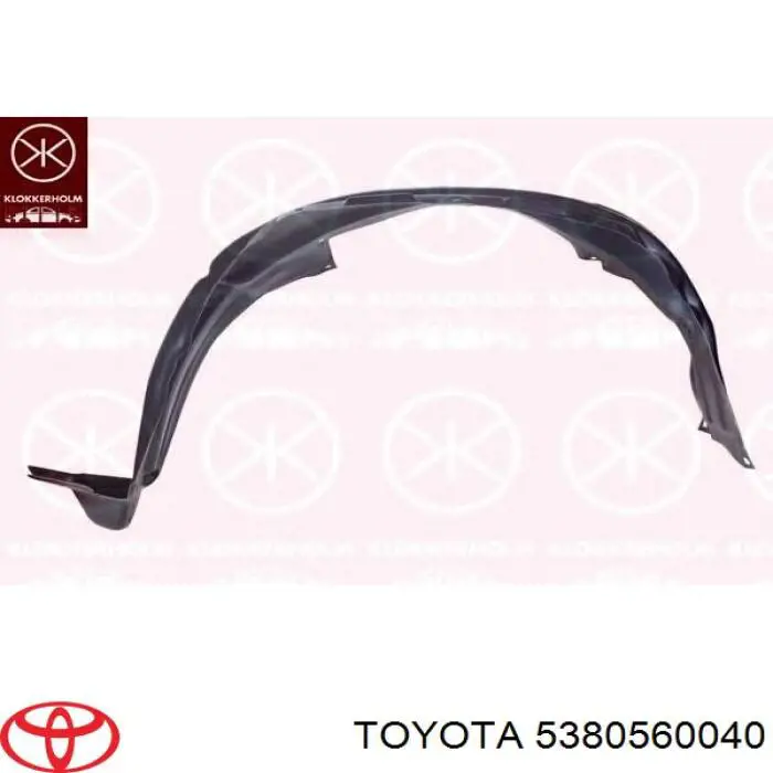 5380560040 Toyota Guarda-barras direito do pára-lama dianteiro
