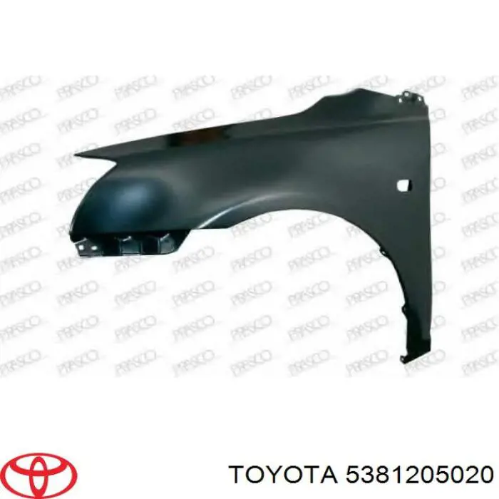 Pára-lama dianteiro esquerdo Toyota 5381205020 preço, a partir de 85,55 USD