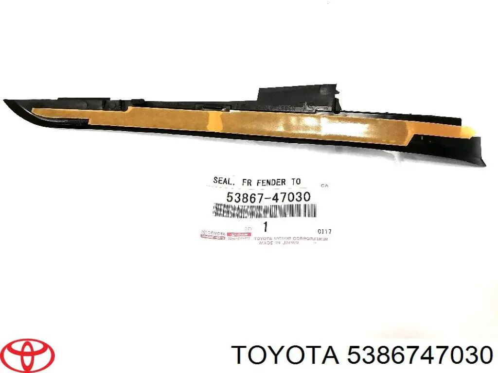5386747030 Toyota Placa sobreposta do pára-lama dianteiro esquerdo