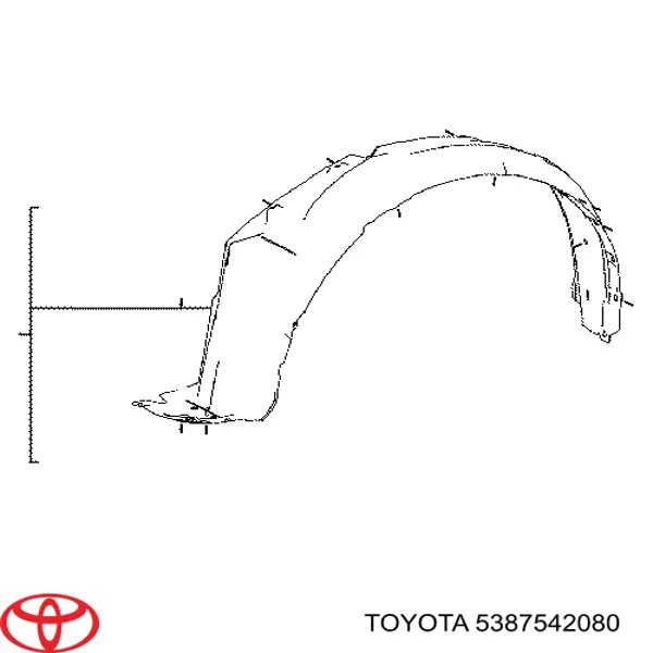 Guarda-barras direito do pára-lama dianteiro Toyota 5387542080 preço, a partir de 26,04 USD