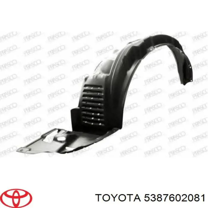 5387602081 Toyota Guarda-barras esquerdo do pára-lama dianteiro