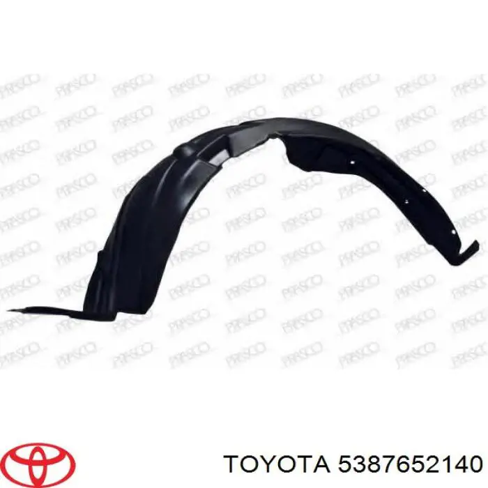 5387652140 Toyota Guarda-barras esquerdo do pára-lama dianteiro