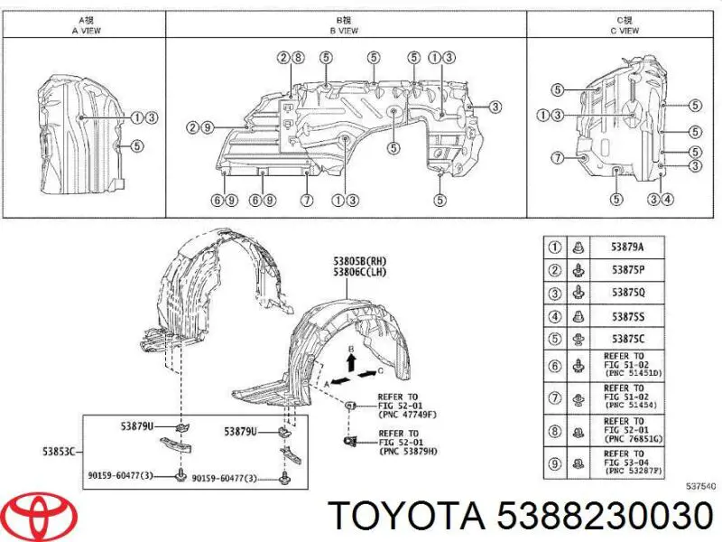 Toyota 5388230030 preço, a partir de 1,67 USD