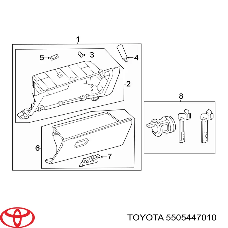 Amortecedor de tampa porta-luvas Toyota 5505447010 preço, a partir de 27,83 USD