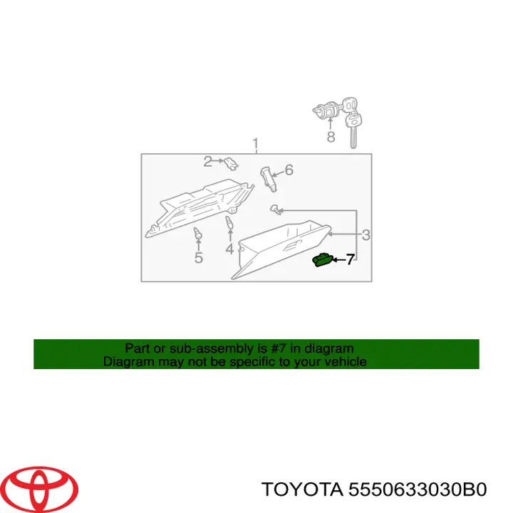 Fecho da caixa para luvas Toyota 5550633030B0 preço, a partir de 41,00 USD