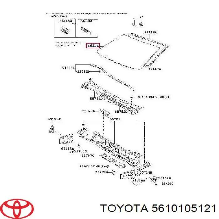 Pára-brisas Toyota 5610105121 preço, a partir de 268,47 USD