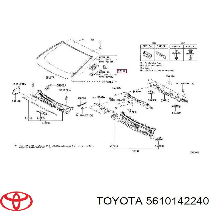 5610142240 Toyota Pára-brisas