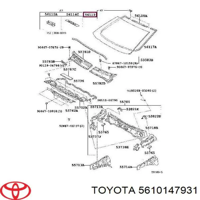 Pára-brisas para Toyota Prius  NHW20