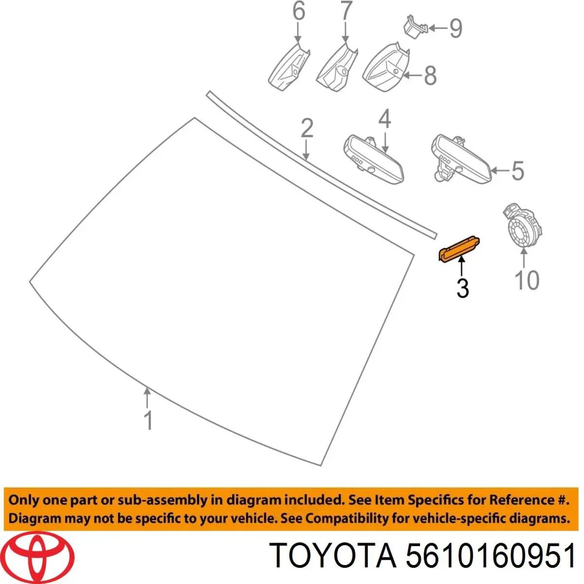 5610160951 Toyota Pára-brisas