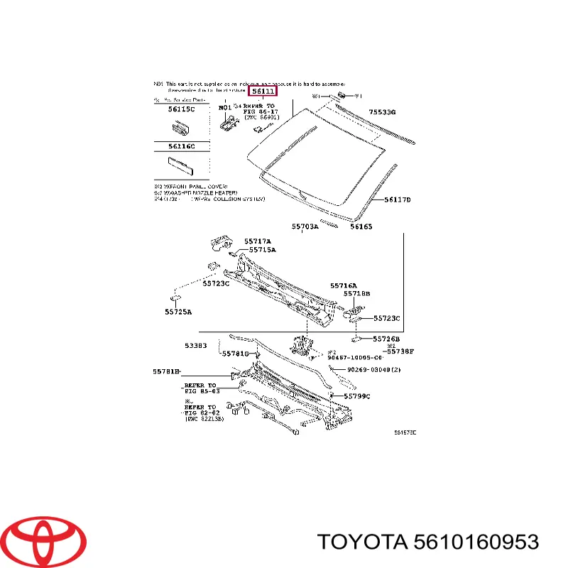 5610160910 Toyota Pára-brisas