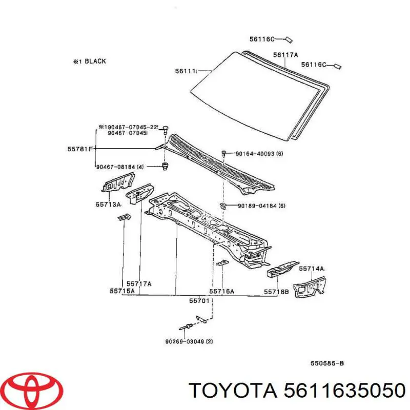 Pára-brisas Toyota 5611635050 preço, a partir de 4,19 USD