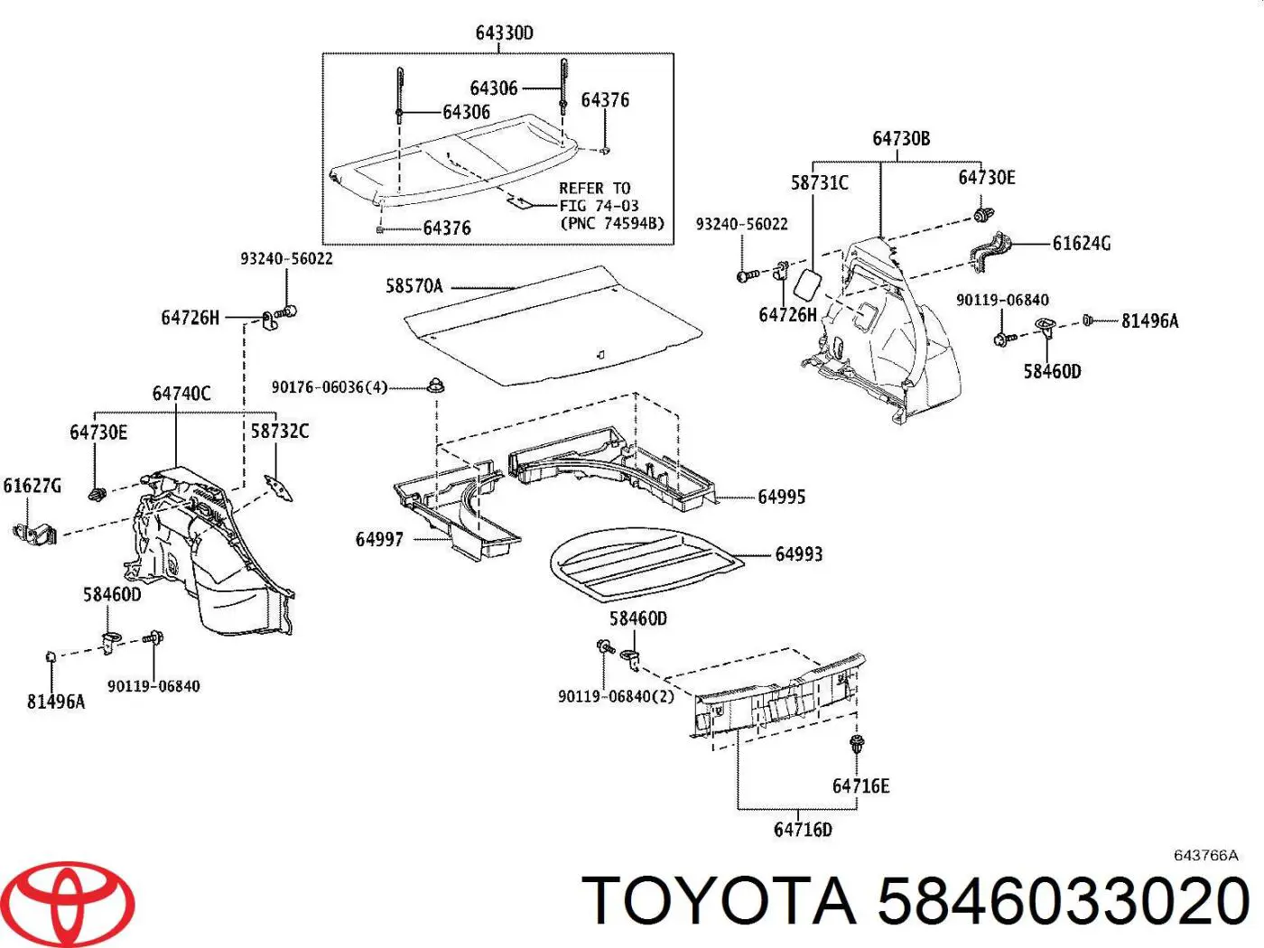 Gozno de fixação de carga Toyota 5846033020 preço, a partir de 24,89 USD