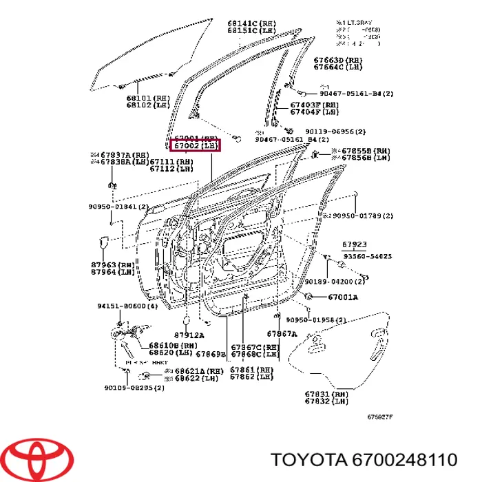  Porta dianteira esquerda Lexus RX 270/350/450H SUV (AGL10, GGL15, GYL15) (2008 - 2015) 270/350/450H